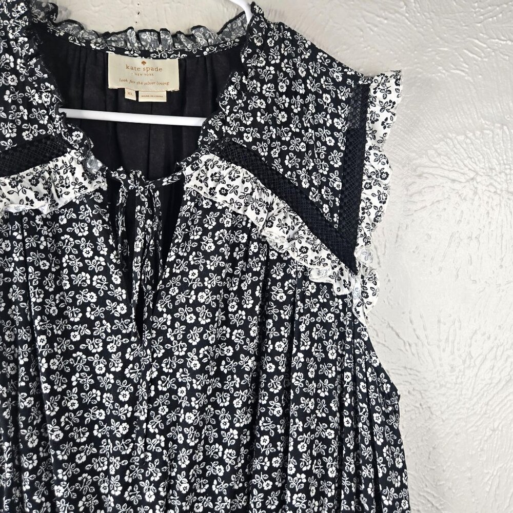 kate spade Black and White Floral Midi Dress - Picture 6 of 14